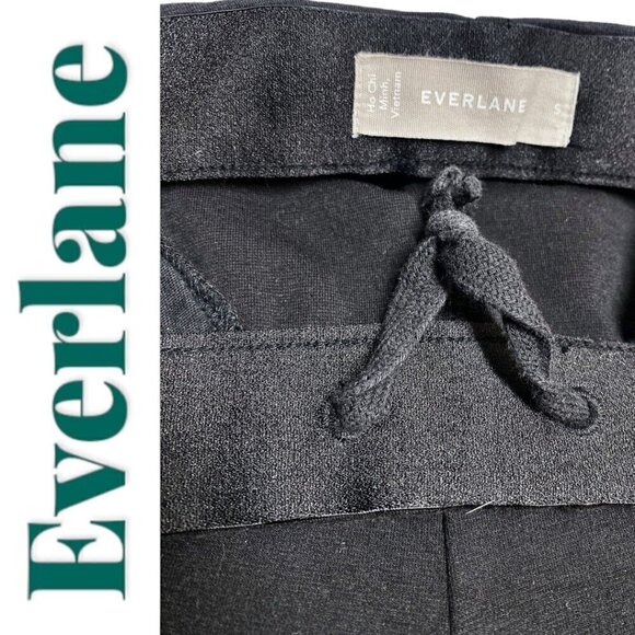EVERLANE The Dream Pant Stretchy Straight Leg Front Seam Pockets Pull On Black, - Picture 6 of 12
